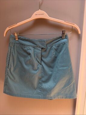 Puma Teal and White Geometric-Print skort